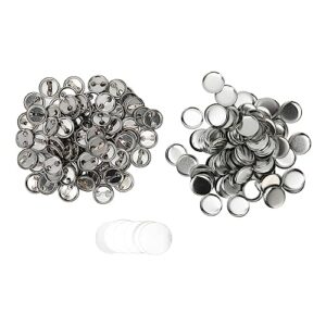 100 Sets Blank Button Badge, Round Shape Metal Button Pin Badge Kit for Button Making Machine (25MM)