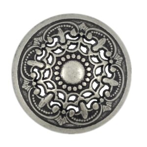 bezelry 8 pieces medieval filigree openwork domed metal shank buttons. 25mm (1 inch) (antique silver)