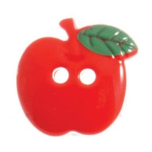 hemline apple shape buttons red 15mm - per pack of 3