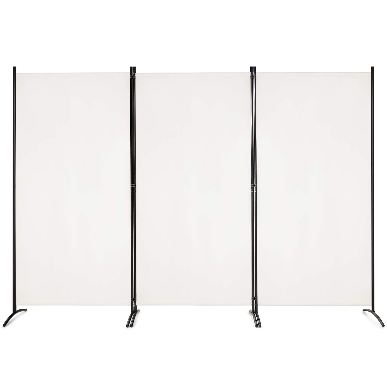 Giantex 6 Ft Tall 3 Panel Room Divider White, Lightweight Portable Folding Privacy Screen, Freestanding Partition Wall Divider and Separator for Bedroom Home Office Apartment Studio