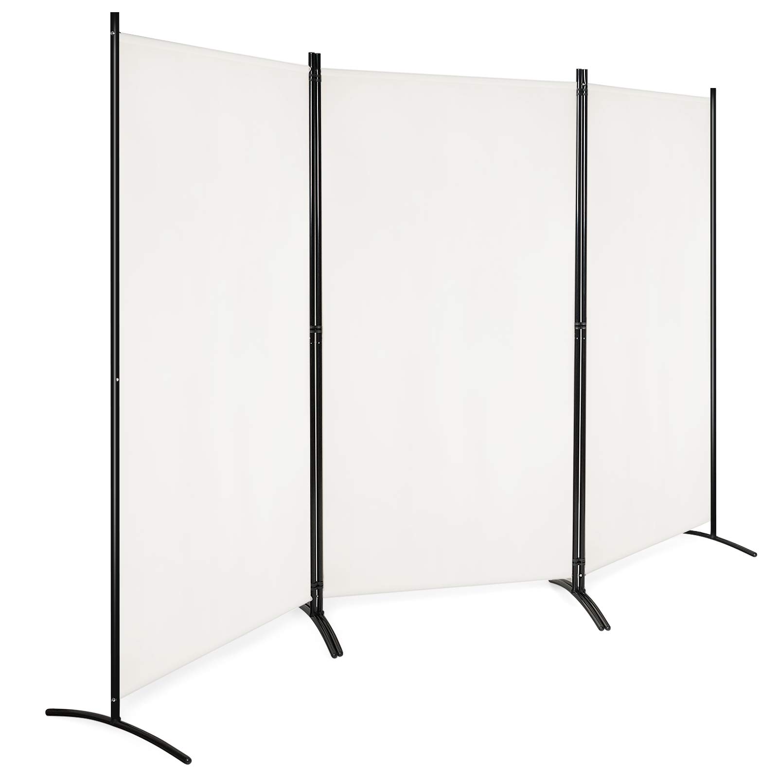 Giantex 6 Ft Tall 3 Panel Room Divider White, Lightweight Portable Folding Privacy Screen, Freestanding Partition Wall Divider and Separator for Bedroom Home Office Apartment Studio