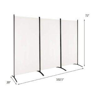 Giantex 6 Ft Tall 3 Panel Room Divider White, Lightweight Portable Folding Privacy Screen, Freestanding Partition Wall Divider and Separator for Bedroom Home Office Apartment Studio