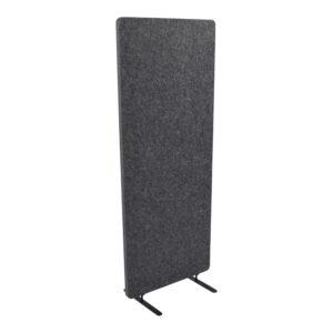 Stand Up Desk Store ReFocus Raw Freestanding Acoustic Desk Divider Privacy Panel to Reduce Noise and Visual Distractions (Anthracite Gray, 23.6" x 62")