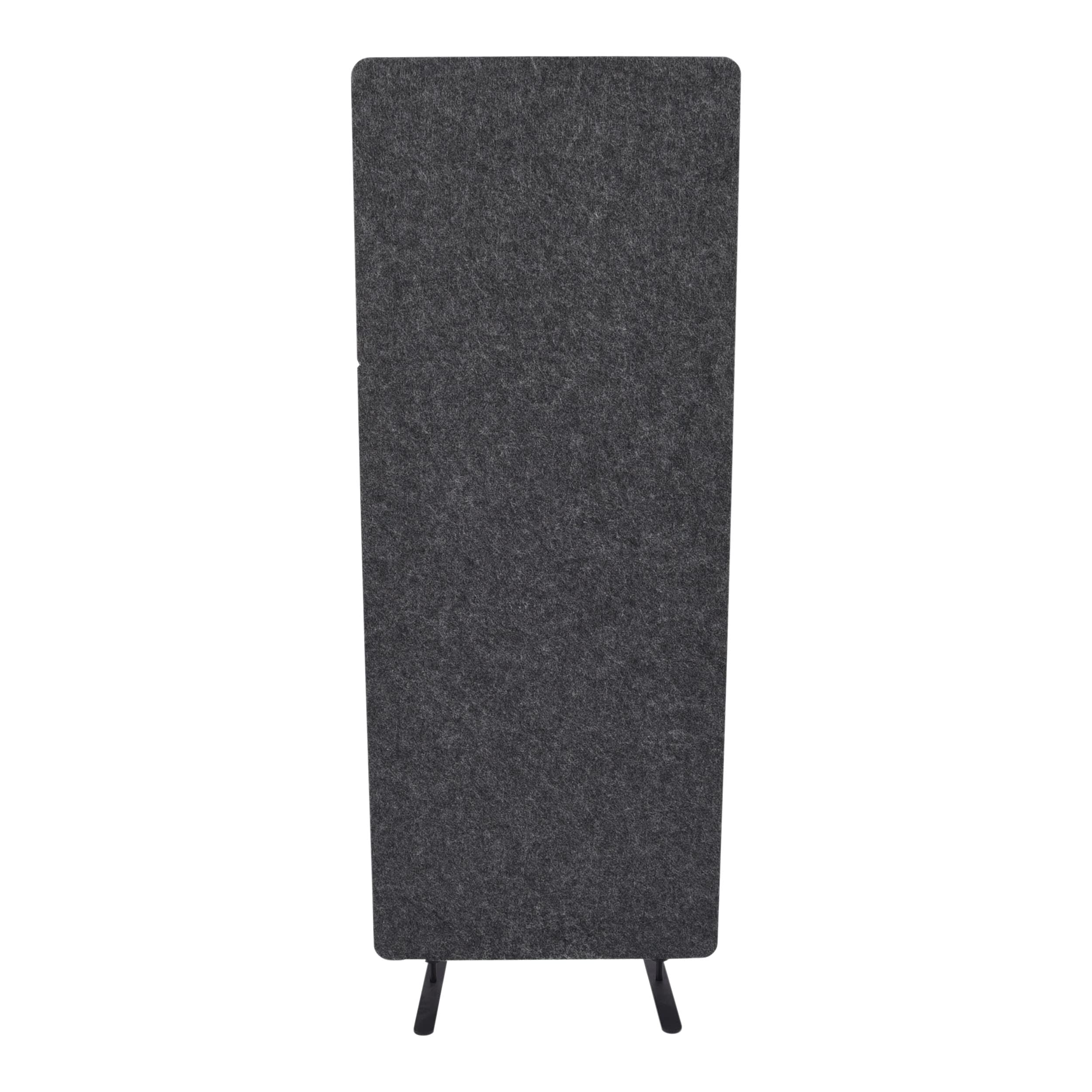 Stand Up Desk Store ReFocus Raw Freestanding Acoustic Desk Divider Privacy Panel to Reduce Noise and Visual Distractions (Anthracite Gray, 23.6" x 62")