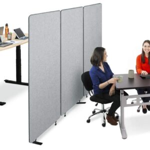 Stand Steady ZipPanels Office Partition | Room Dividers | Three Zip Together Panels Provide Privacy and Reduce Ambient Noise in Workspace, Classroom and Healthcare Facilities (Light Gray / 3 Panels)