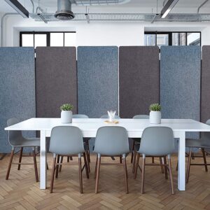 Stand Steady ZipPanels Office Partition | Room Dividers | Three Zip Together Panels Provide Privacy and Reduce Ambient Noise in Workspace, Classroom and Healthcare Facilities (Light Gray / 3 Panels)