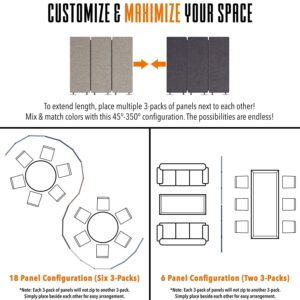 Stand Steady ZipPanels Office Partition | Room Dividers | Three Zip Together Panels Provide Privacy and Reduce Ambient Noise in Workspace, Classroom and Healthcare Facilities (Light Gray / 3 Panels)