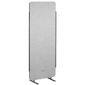 vivo freestanding 24 x 66 inch privacy panel, cubicle divider, acoustic wall partition, single 24 inch panel with 2-sided zipper attachment system, gray, pp-1-t024g