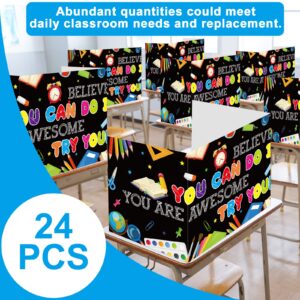 24 Pcs Privacy Boards for Student Desks Chalkboard Classroom Desk Divider Table Desk Privacy Panel Privacy Folders Screen Partition for School Teacher Student Study Test Shield Home Class (Chalkboard)