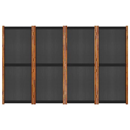 GOLINPEILO 4-Panel Room Divider,Folding Privacy Screen,Partition Room Dividers Separators, Freestanding Room Divider Screen for Home, Dorm, Office, Black 110.2"x70.9"