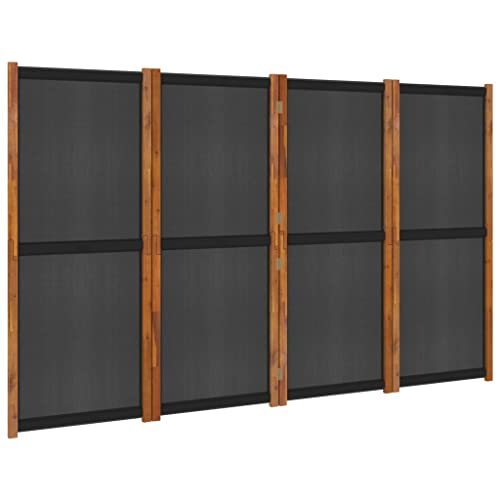 GOLINPEILO 4-Panel Room Divider,Folding Privacy Screen,Partition Room Dividers Separators, Freestanding Room Divider Screen for Home, Dorm, Office, Black 110.2"x70.9"