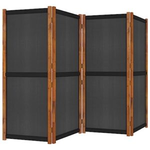 GOLINPEILO 4-Panel Room Divider,Folding Privacy Screen,Partition Room Dividers Separators, Freestanding Room Divider Screen for Home, Dorm, Office, Black 110.2"x70.9"