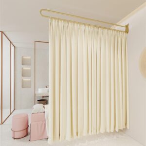 Premium Room Divider Curtain, Wall Mounted Partitions Rods Separator Bars with 2 M High Privacy Screens Drapes & Bracket, Hospital Office Panel Privacy Dividers (Color : B, Size : 1 Pack 78.7in/200c