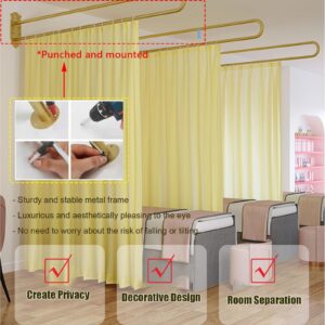 Premium Room Divider Curtain, Wall Mounted Partitions Rods Separator Bars with 2 M High Privacy Screens Drapes & Bracket, Hospital Office Panel Privacy Dividers (Color : B, Size : 1 Pack 78.7in/200c