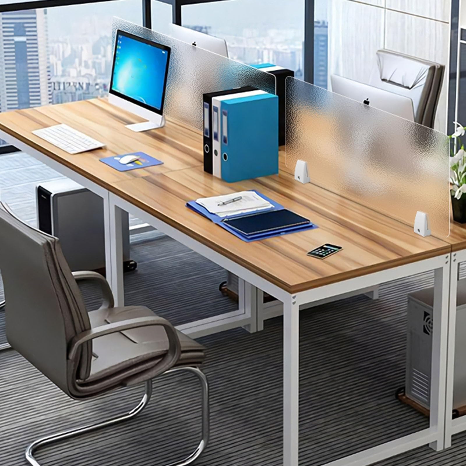 Classroom Office Privacy Desk Dividers, Portable Tabletop Partition Screens Panels for Enhance Workspace Isolation, Desktop Shield Guard Frosted Translucent (Size : 60CMx40CM/23.6INx15.7IN)