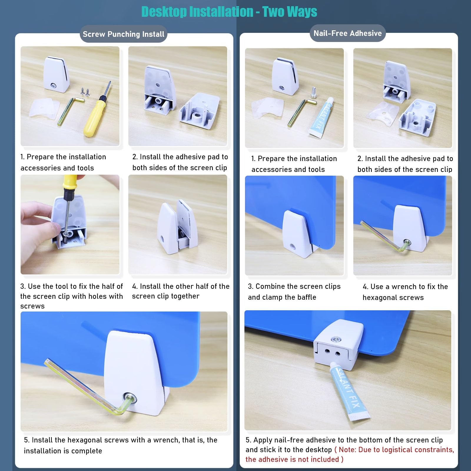 Frosted Translucent Acrylic Desk Divider Privacy Panel for Office Students, 30 40 cm Tall Table Partition Screen with Desktop Mounting Clamp, Canteen Sneeze Guard ( Color : Frosted , Size : 60x50cm/23