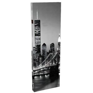 Red Lantern 4 ft. Short Double Sided New York Scenes Canvas Folding Screen 3 Panel Freestanding Partition and Separator for Modern and Contemporary Bedroom, Home Office, Studio, Dorm, Apartment