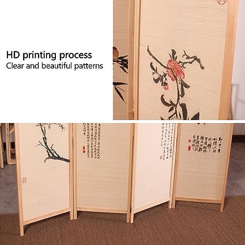 PFCDZDU Room Divider, 4.9 FT Tall Freestanding Folding Printed Privacy Screen Panel, Office Teahouse Decorative Portable Separation Partitions Wall (Color : C, Size : 40X150CM-5PCS)