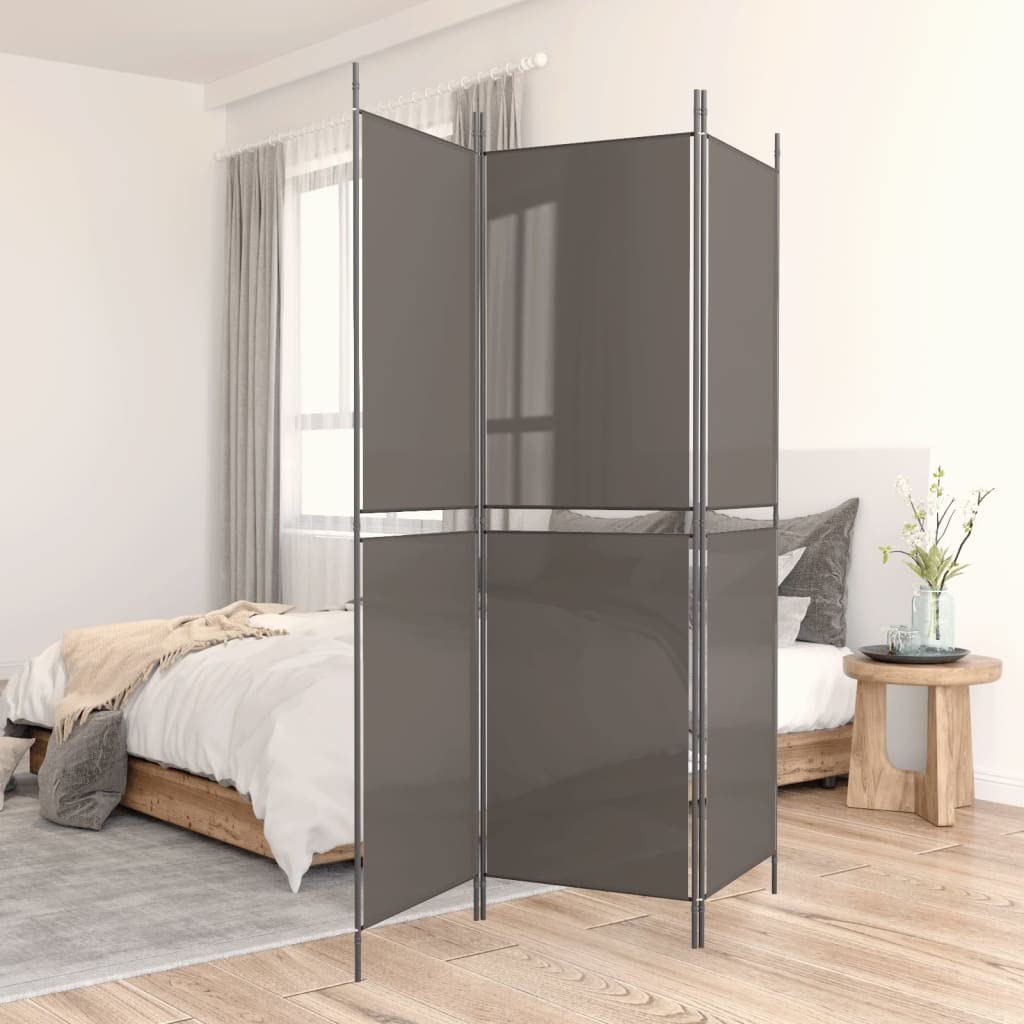 GOLINPEILO 3-Panel Room Divider, Folding Partition Privacy Screens, Freestanding Fabric Room Panel, Portable Folding Room Divider Wall for Office, Room,Restaurant, Anthracite 59.1"x70.9", -4491