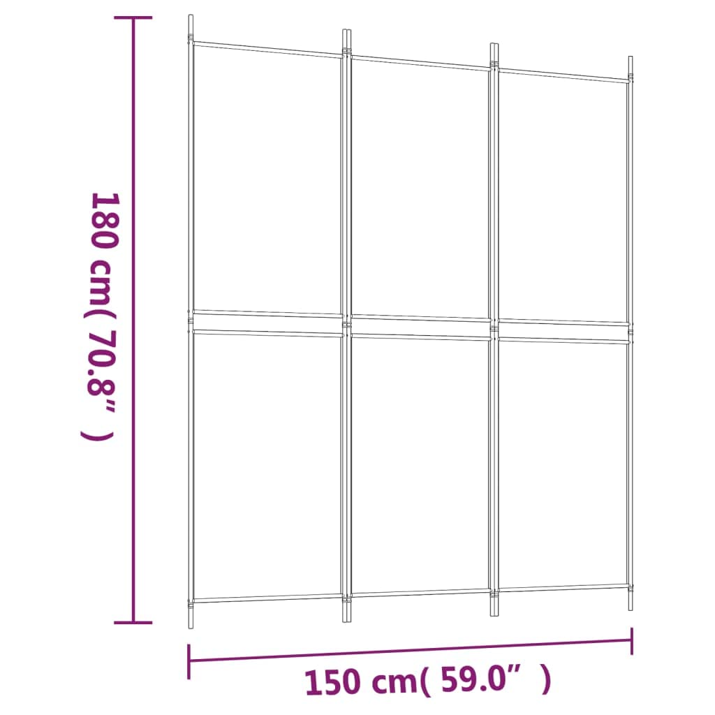 GOLINPEILO 3-Panel Room Divider, Folding Partition Privacy Screens, Freestanding Fabric Room Panel, Portable Folding Room Divider Wall for Office, Room,Restaurant, Anthracite 59.1"x70.9", -4491