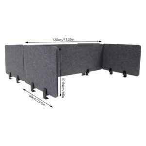 Desk Divider,Modern Stand Up Desk Store ReFocus Raw Clamp-On Acoustic Desk Divider Mounted Privacy Panel,Sound Blocking Desk Divider,Desktop Mounting (47.25in x 16in)