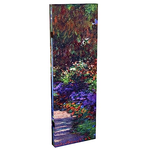 Red Lantern 4 ft. Short Double Sided Works of Monet Canvas Lilies/Garden at Giverny Folding Screen, Multicolor