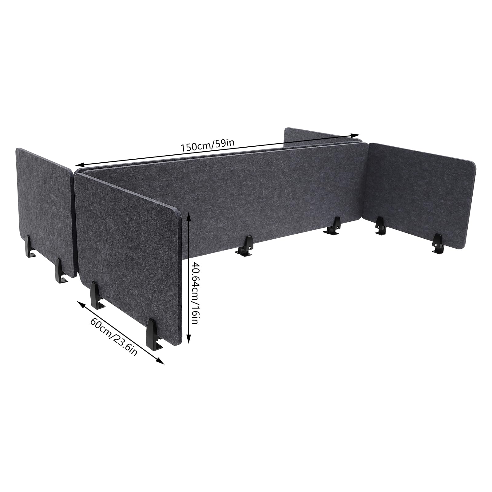 Acoustic Desk Privacy Panel,Freestanding Desk Divider,Furniture Soundproof Partition,Clamp-On Acoustic Divider Mounted Privacy Panel to Reduce Noise Visual Distractions,for Office Classroom