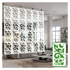 yjeuzcd hanging room divider, wood plastic breathable 5mm thick partitions panel screen, semi-privacy bedroom office hotel decoration screen, 2 sizes (color : white-15x29cm, size : 25pcs)