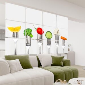 12 pcs hanging room divider fruit vegetable forks against healthy eating dieting decorative solid pvc board screen panels room partition wall screen panels for bedroom dining room office