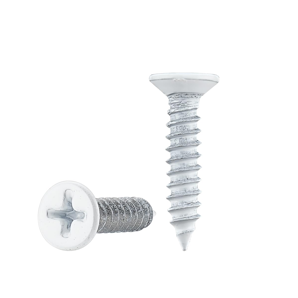 XQDWX #8 X 3/4 Inch Stainless Steel Self-Tapping Wood Screw Set, Suitaple for Home Renovation, Furniture Assembly, and Wood Working Projects, White Head, 100 Pack, 4220WS-WH-100