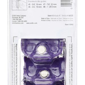 Andis 66320 Magnetic 4-Piece Comb Set - Perfect for Hair Cutting & Grooming – Sizes 5, 6, 7, 8 (5/8", 3/4", 7/8", 1") – Large, Purple