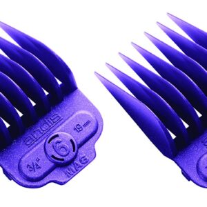 Andis 66320 Magnetic 4-Piece Comb Set - Perfect for Hair Cutting & Grooming – Sizes 5, 6, 7, 8 (5/8", 3/4", 7/8", 1") – Large, Purple