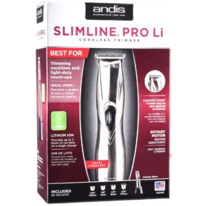 Andis Slimline Pro Li Cordless T-Blade Trimmer with a BeauWis Blade Brush