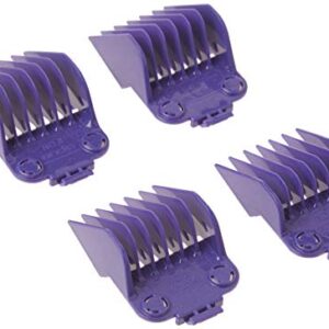 Andis 01415 Master Dual Magnet Large Comb Set - Crafted with High-Grade Metal, Contains 4 Different Size Combs - Providing a Comfortable & Snag-Free Experience - Purple