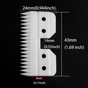 2pcs 18Teeth Oster Ceramic Blade Fast Feed Clippers Replacement Blades for A5 Grooming Cutter Series, 18Teeth Andis Blade Parts (3F/3FC, 4F/4FC, 5F,/5FC, 7F/7FC, 3#, 4#, 5#,7#, 8.5#, 9#, 10#)