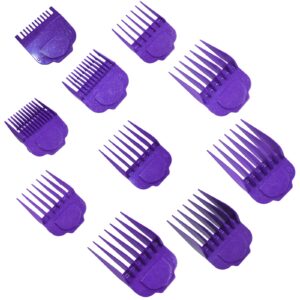 magnetic clipper guards guide comb 10pcs set compatible with andis master hair clippers purple