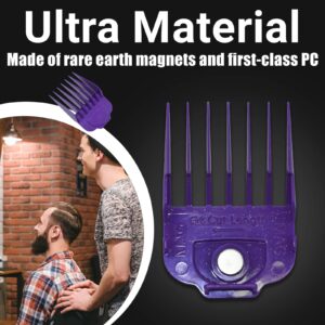 Magnetic Clipper Guards Guide Comb 10pcs Set Compatible with Andis Master Hair Clippers Purple