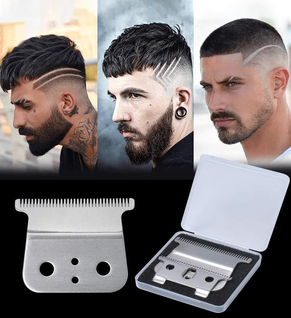 04521 T-Outliner Replacement Blade kit for Compatible with Andis Deep Tooth T-Outliner Carbon Steel Trimmer for Model GTO/GO/SL and SLS Hair/Beard Trimmers with Barber Blade Sponge(2 Set)