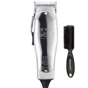 andis master hair adjustable blade clipper, silver with a beauwis blade brush