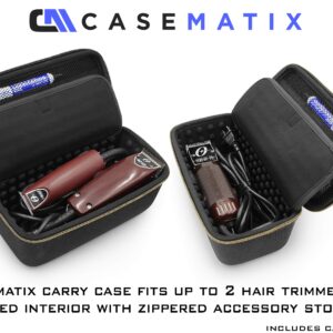 CASEMATIX Hair Clipper Barber Case Holds Clippers, Hair Buzzers, Trimmers, T Finisher Liner - Travel Case For Clippers, Stylist and Hair Cutting Supplies