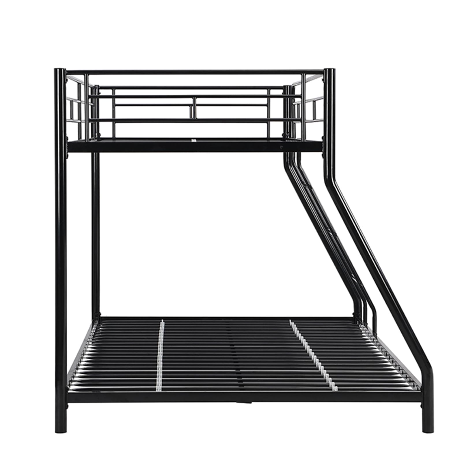 Neylory Metal Bunk Bed Twin Over Full Heavy Duty Bunk Beds with Guardrails and Built-in Ladders Industrial Steel Bunkbed Frame for Boy Girl Kid Teens(Full over Twin)