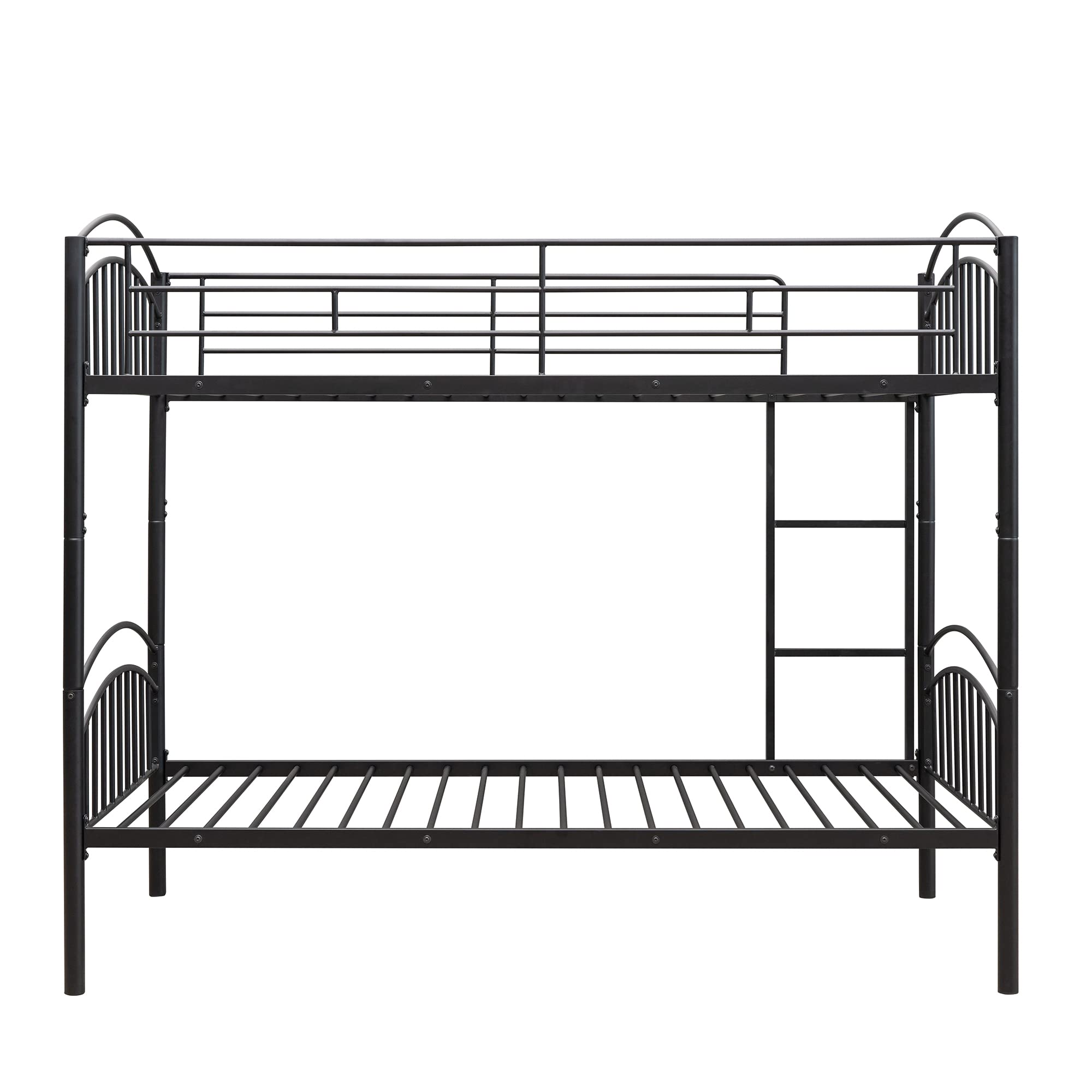 Twin Over Twin Metal Bunk Beds, Convertible Bunk Bed Divided into Two Beds for Kids Boys Girls Teens,Black