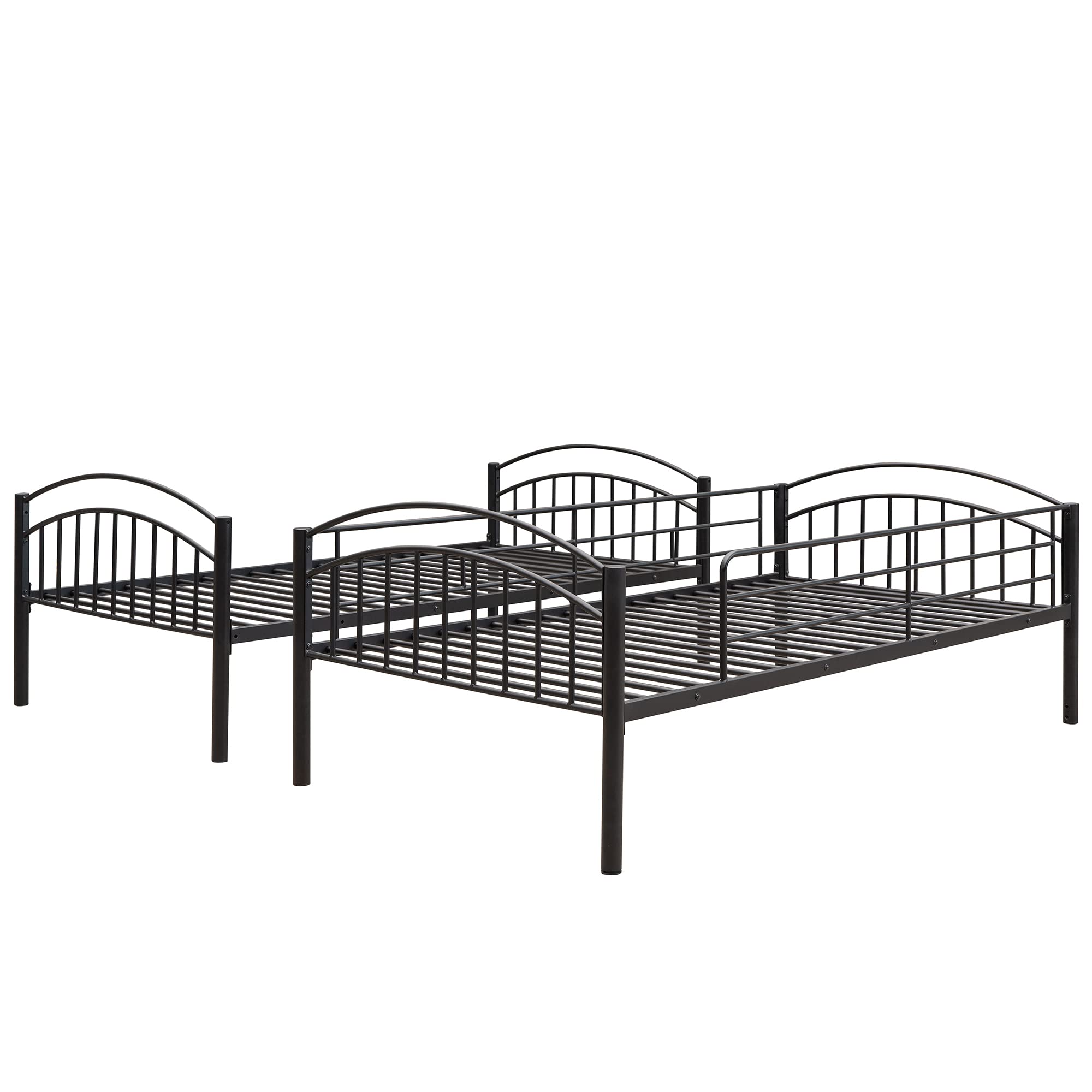 Twin Over Twin Metal Bunk Beds, Convertible Bunk Bed Divided into Two Beds for Kids Boys Girls Teens,Black