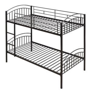 Twin Over Twin Metal Bunk Beds, Convertible Bunk Bed Divided into Two Beds for Kids Boys Girls Teens,Black