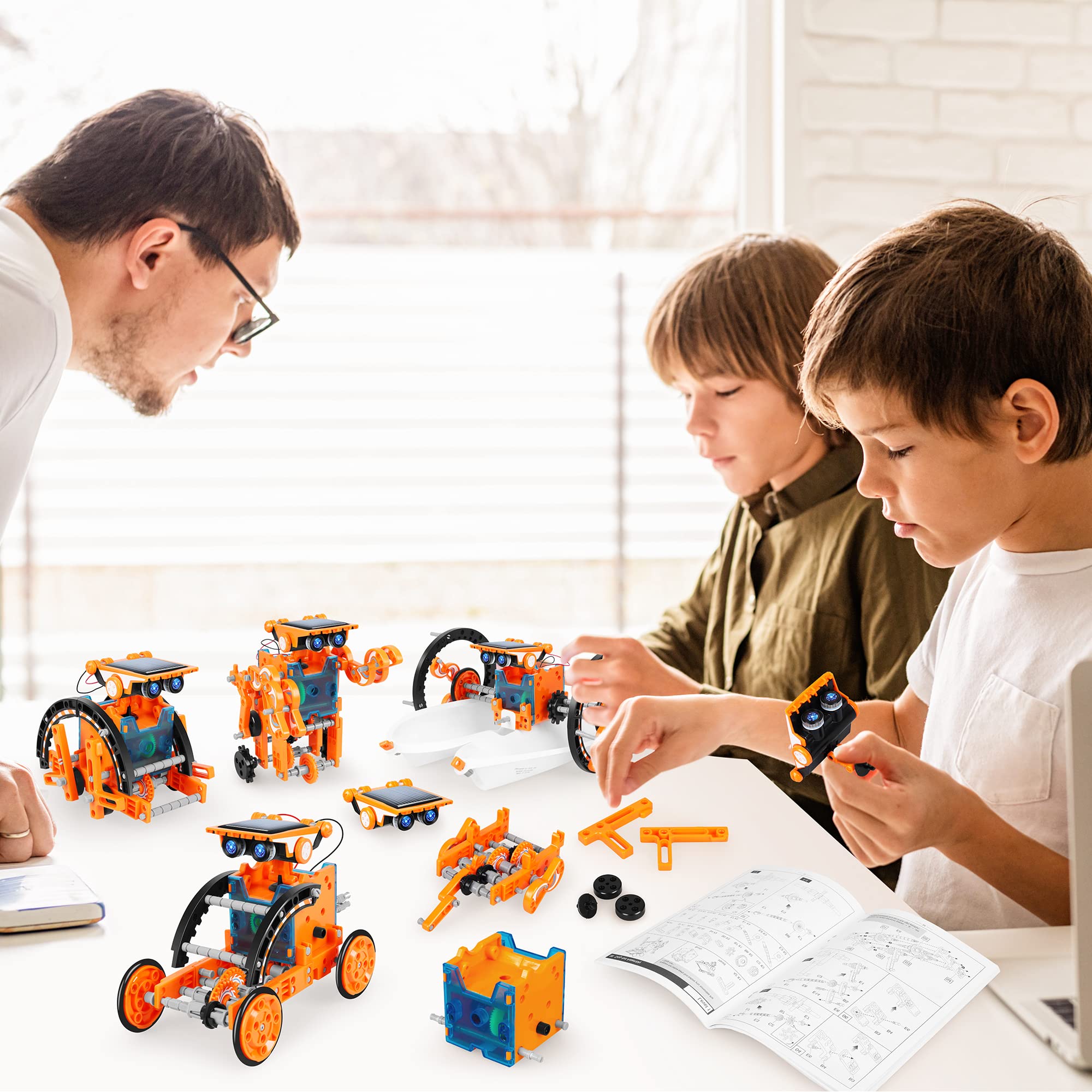 STEM 13-in-1 Education Solar Robot Toys for Age 8-12, DIY Building Science Experiment Robots Kit Birthday Gifts for 8 9 10 11 12 Years Old Boys Girls Kids Teens, Solar Powered by The Sun