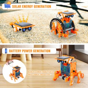 STEM 13-in-1 Education Solar Robot Toys for Age 8-12, DIY Building Science Experiment Robots Kit Birthday Gifts for 8 9 10 11 12 Years Old Boys Girls Kids Teens, Solar Powered by The Sun