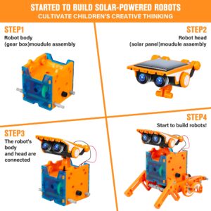 STEM 13-in-1 Education Solar Robot Toys for Age 8-12, DIY Building Science Experiment Robots Kit Birthday Gifts for 8 9 10 11 12 Years Old Boys Girls Kids Teens, Solar Powered by The Sun