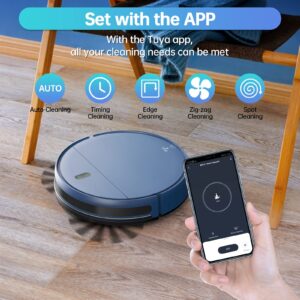 ZCWA Robot Vacuum and Mop Combo, 2 in 1 Mopping Robotic Vacuum with WiFi/App/Alexa, Robotic Vacuum Cleaner, Schedule Settings, Self-Charging, Ideal for Hard Floor, Pet Hair and Carpet