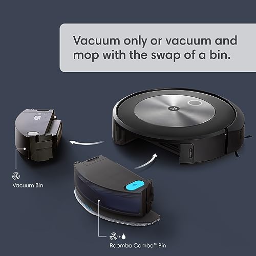 iRobot Roomba Combo j5 Robot - 2-in-1 Vacuum with Optional Mopping, Identifies & Avoids Obstacles Like Pet Waste & Cords, Clean by Room with Smart Mapping, Works with Alexa, Ideal for Pet Hair