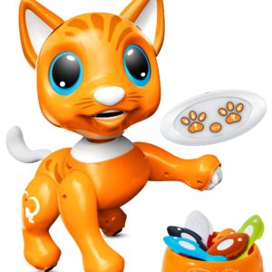 Power Your Fun Robo Pets Cat for Girls and Boys - Remote Control Robot Toy Interactive Hand Motion Gestures, Robot Toys Smart STEM Toy Programmable Treats Walking Dancing Robot Pet for Kids Robot Cat